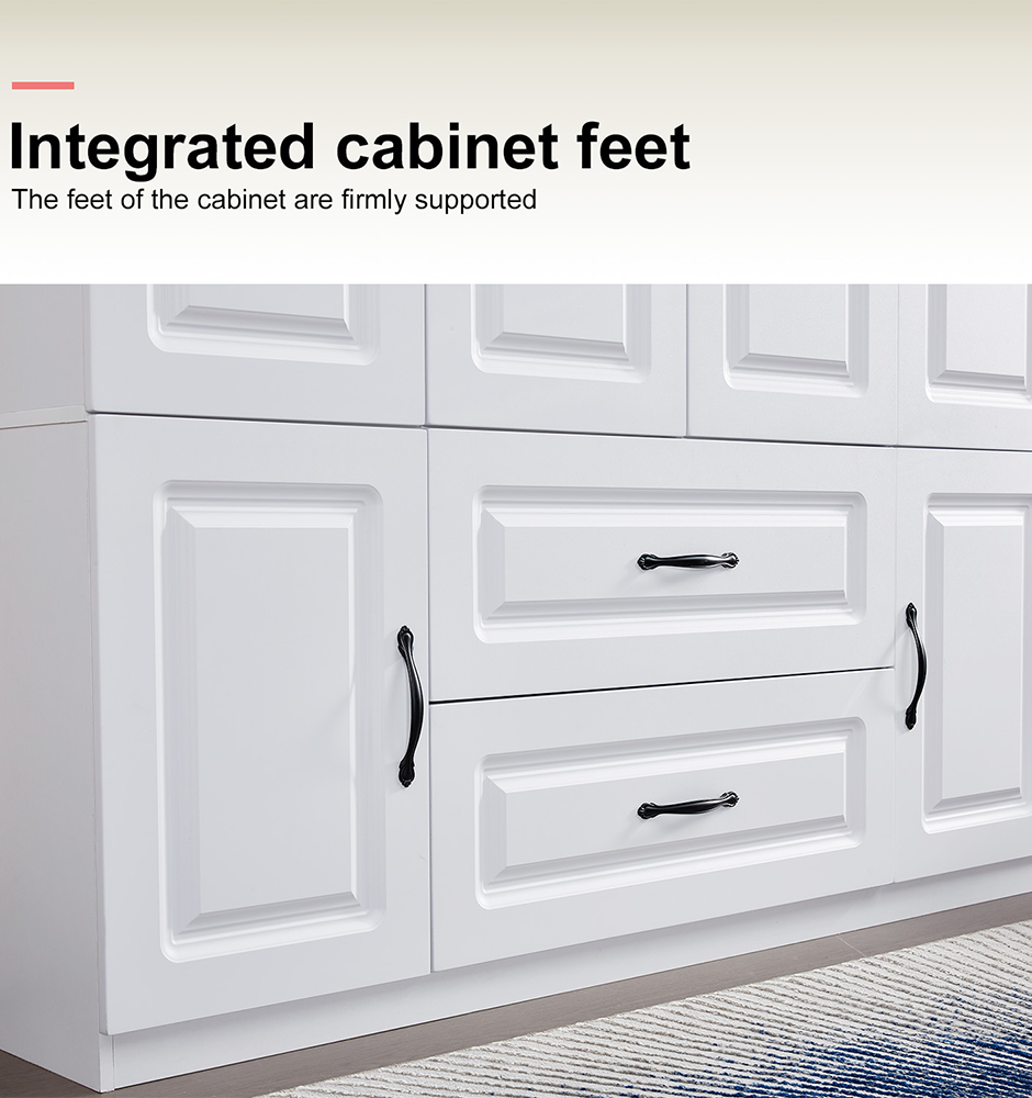 Freestanding Wardrobe Closet with Drawers & Shelves