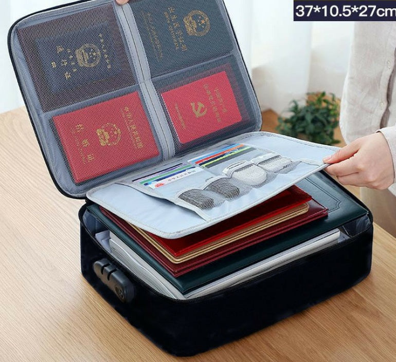 Waterproof Travel Document & Passport Organizer with Lock