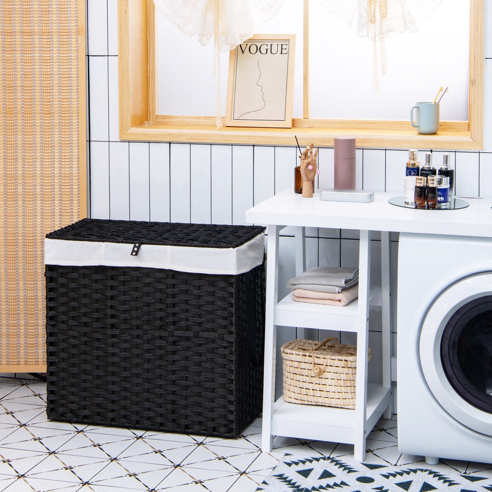 Rolling Laundry Hamper with Lid