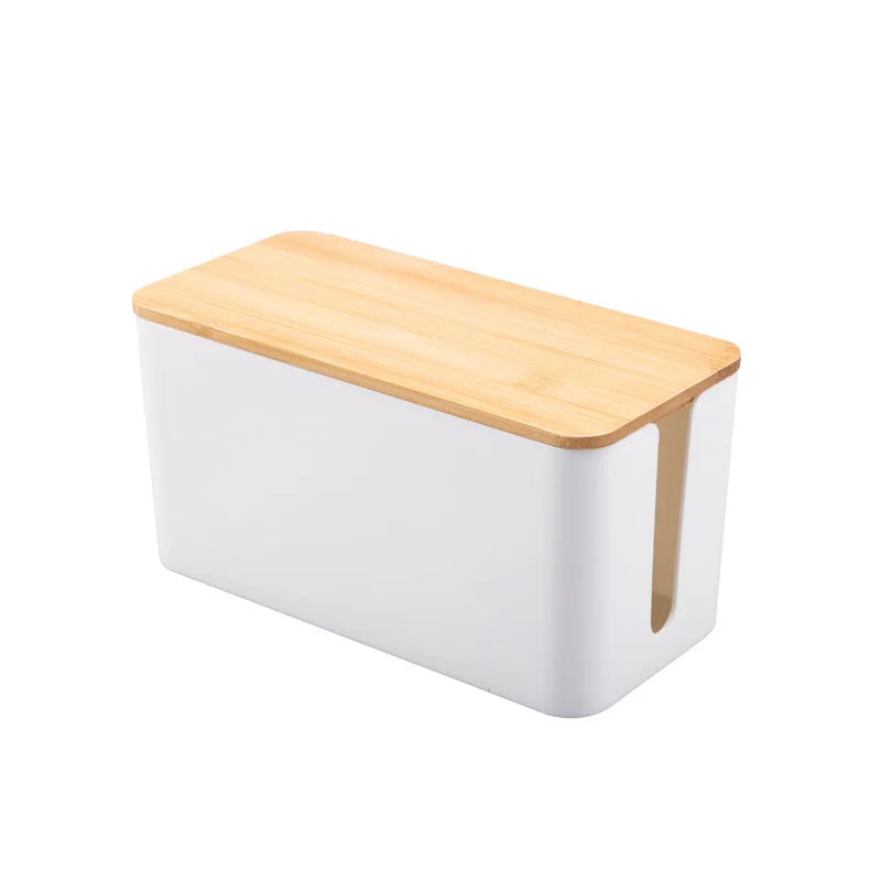 Wooden Cable Storage Box & Wire Organizer