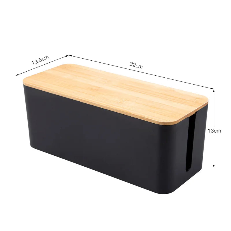 Wooden Cable Storage Box & Wire Organizer