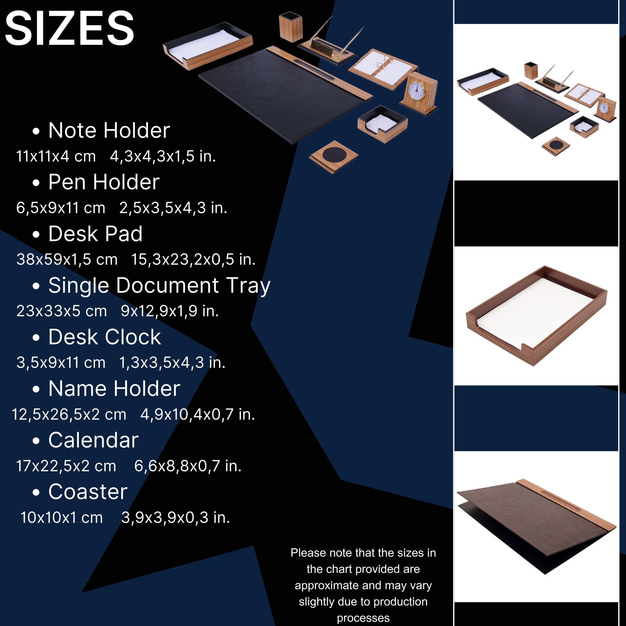 Leather Desk Organizer Set — 11 Piece