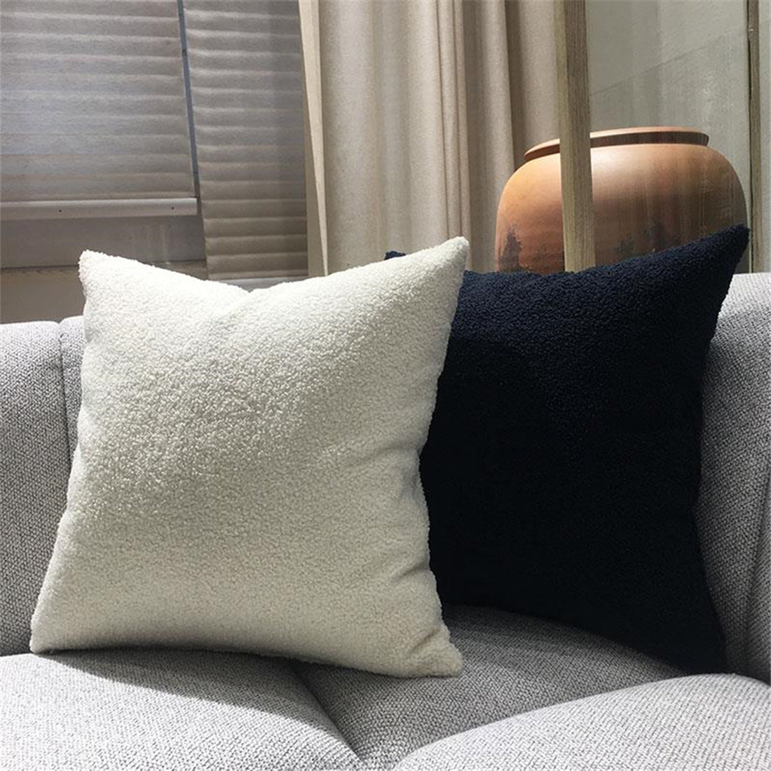Teddy Faux Fur Throw Pillow Set