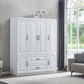 Freestanding Wardrobe Closet with Drawers & Shelves