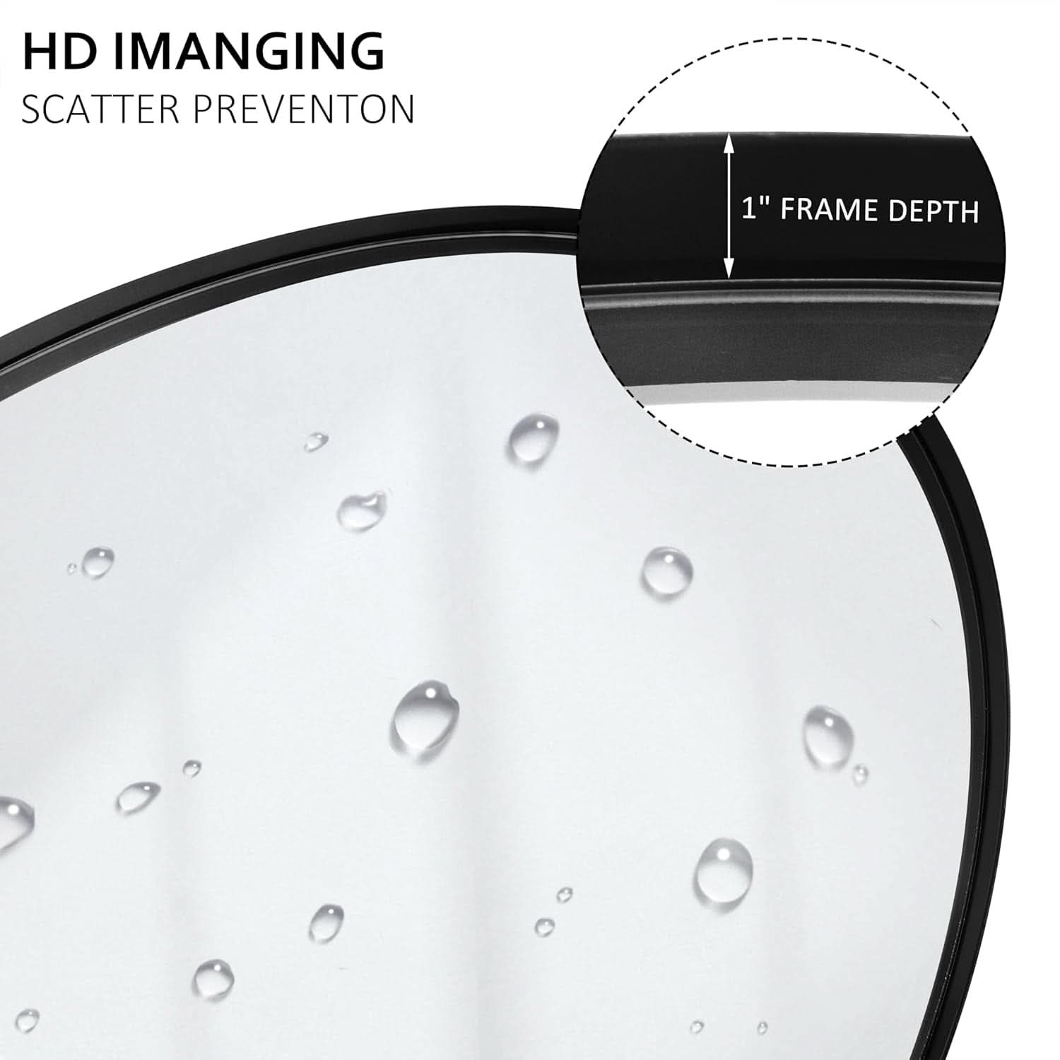 Modern Black Oval Bathroom Wall Mirror