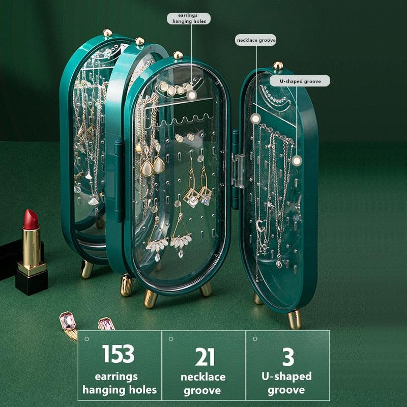 Multilayer Jewelry Organizer Box with Mirror