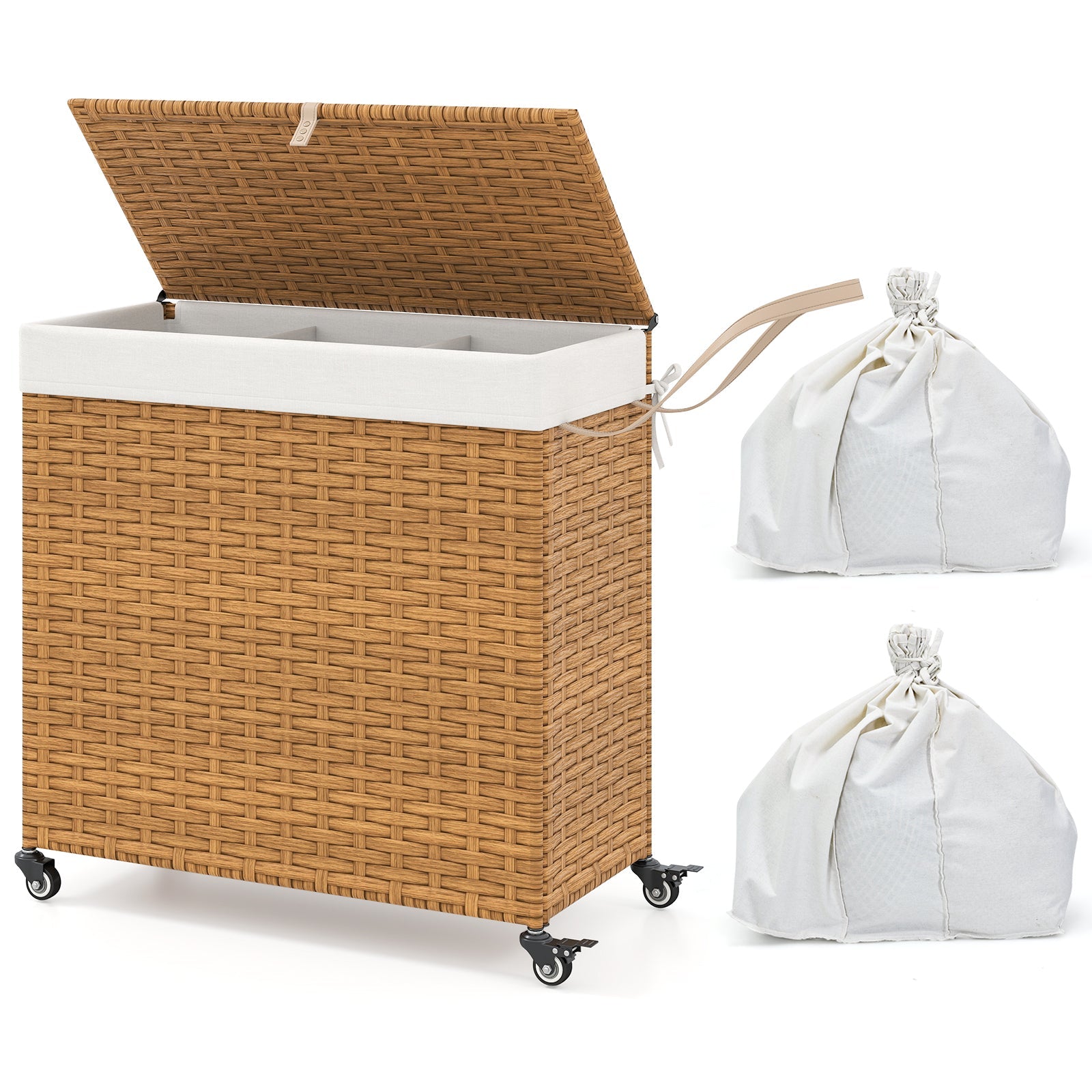 Rolling Laundry Hamper with Lid
